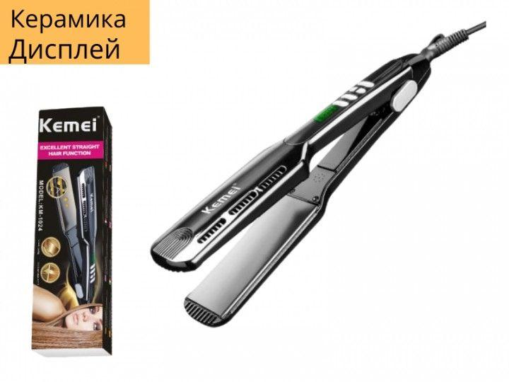 Компактна праска випрямляч для волосся з керамічним покриттям Kemei KM-1024