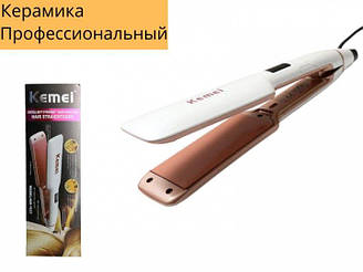 Компактна праска випрямляч для волосся з керамічним покриттям Kemei KM-1037