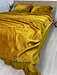 Велюрова постільна білизна Моніка Євро Гірчичний, фото 7