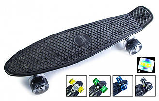 Пенні борд Penny Board Black, Світяться колеса