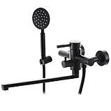 Змішувач для ванни чорний (з нерж. сталі) MIXXUS (Німечина), фото 2