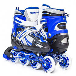 Розсувні ролики Power Champs сині, розмір 29-33, колеса, що світяться