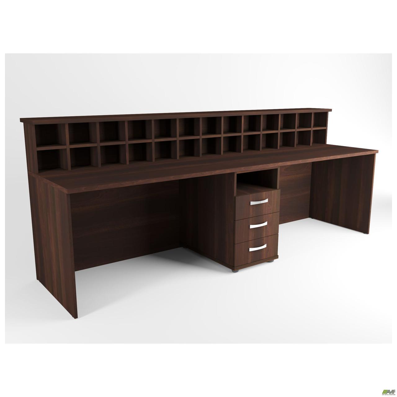 Стіл для рецепції МГ-521 (2700х790х1075 мм) горіх темний/вставка антрацит