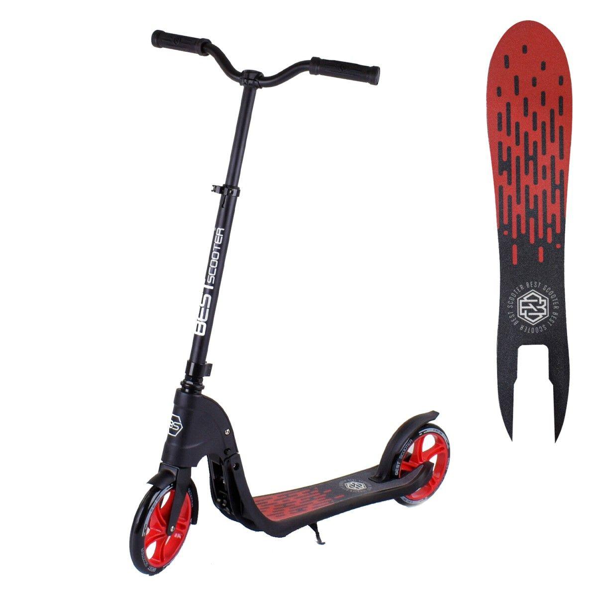 Самокат двоколісний складаний Best Scooter 18424 Чорно-червоний