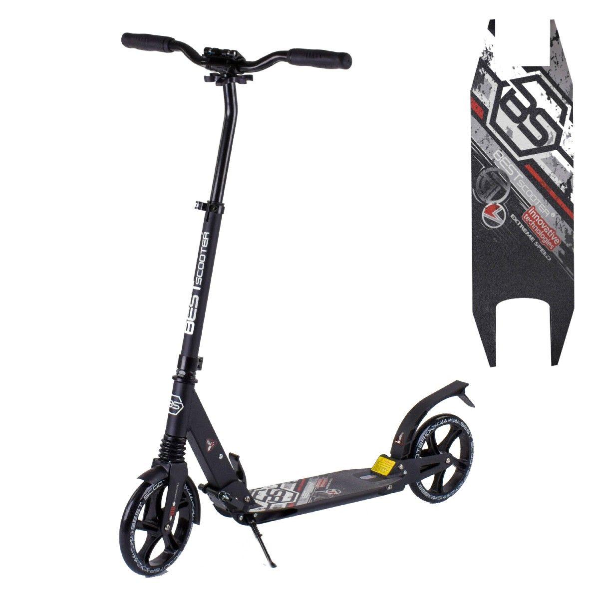 Самокат двоколісний складаний Best Scooter 22788 Чорно-червоний
