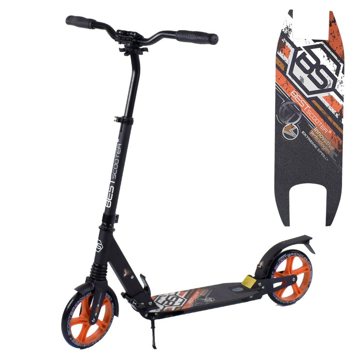 Самокат двоколісний складаний Best Scooter 73133 чорно-жовтогарячий