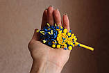 "Жовто-синій жасмин" обруч для волосся +сережки. Комплект прикрас в українському стилі, фото 10