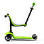 Самокат триколісний Best Scooter PL-315 PU колеса зі світлом, сидіння, батьківська ручка, Зелений, фото 3