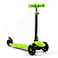 Самокат триколісний Best Scooter PL-315 PU колеса зі світлом, сидіння, батьківська ручка, Зелений, фото 5