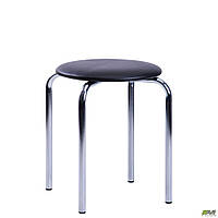 Табурет Софі хром Шкірзам чорний