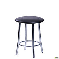 Табурет Таллі хром Шкірзам чорний