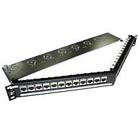 Патч-панель угловая Molex PID-00218 19" 24xRJ45 STP категория 6A 1U Черный