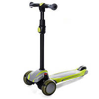 Триколісний самокат для дітей iTrike Global X1-GGR, посилена рама, колеса 120 мм, Салатово-сірий