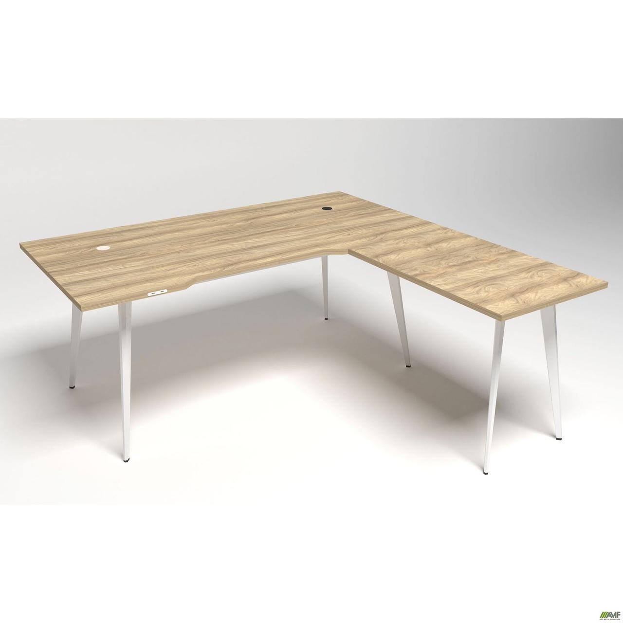 Робоче місце Delta DL-103 (1790х1800х750 мм) Блеквуд Ячмінний/Каркас білий, фото 1