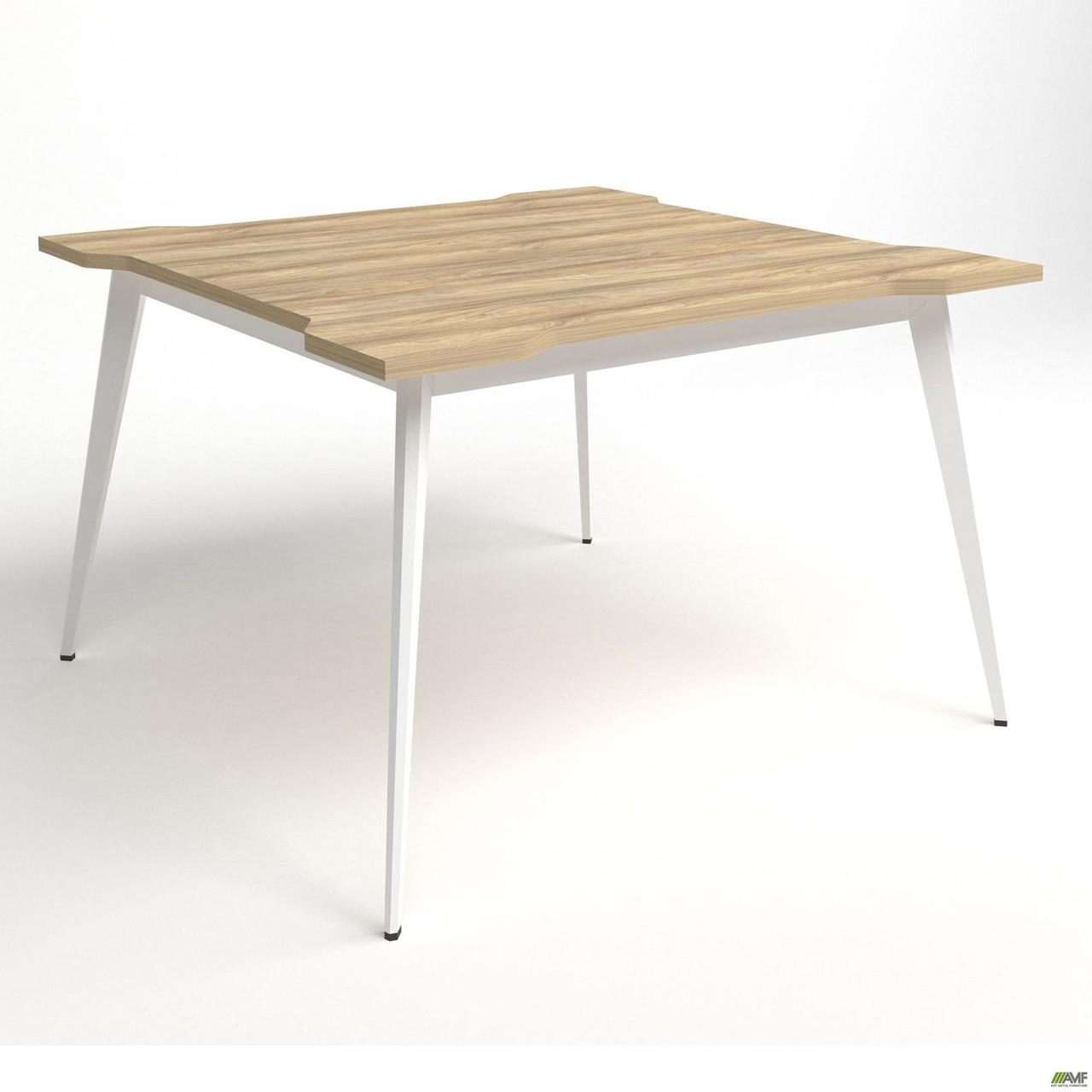 Стіл переговорів Delta DL-110 (1190х1190х750мм) Блеквуд Ячмінний/Каркас білий