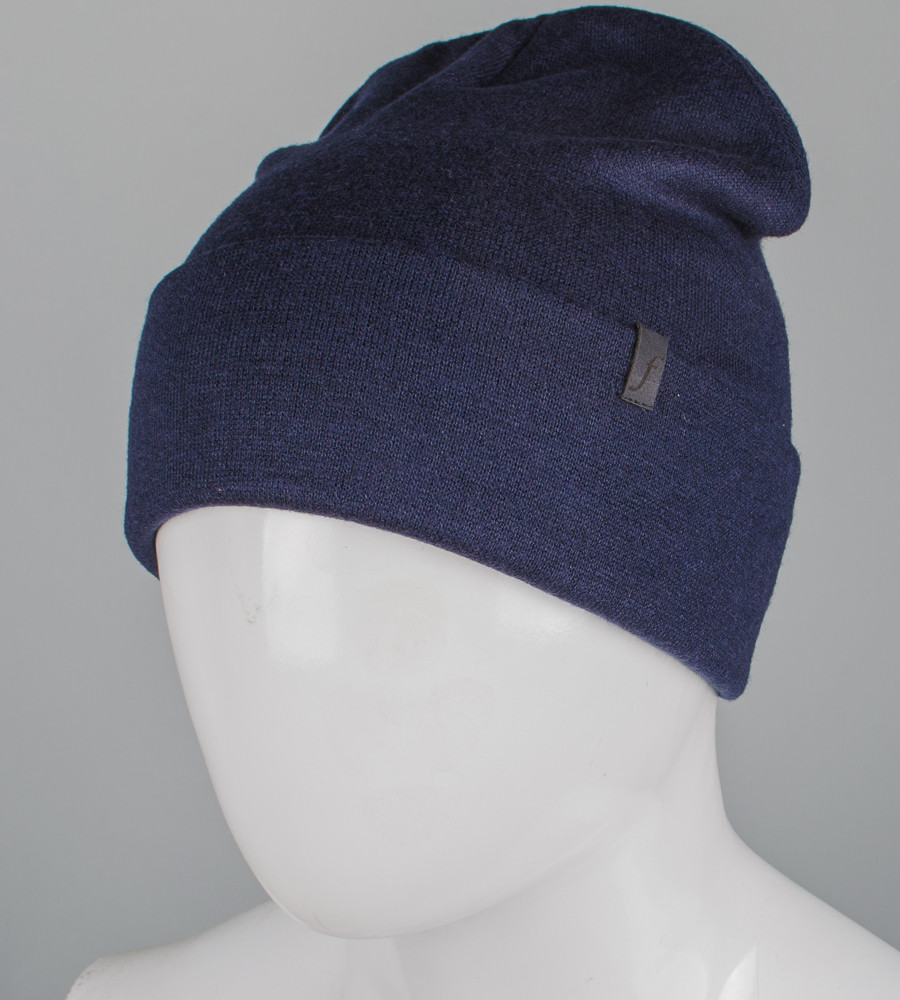 Молодіжна шапка з закотом Ангора, Т. Синій, фото 1