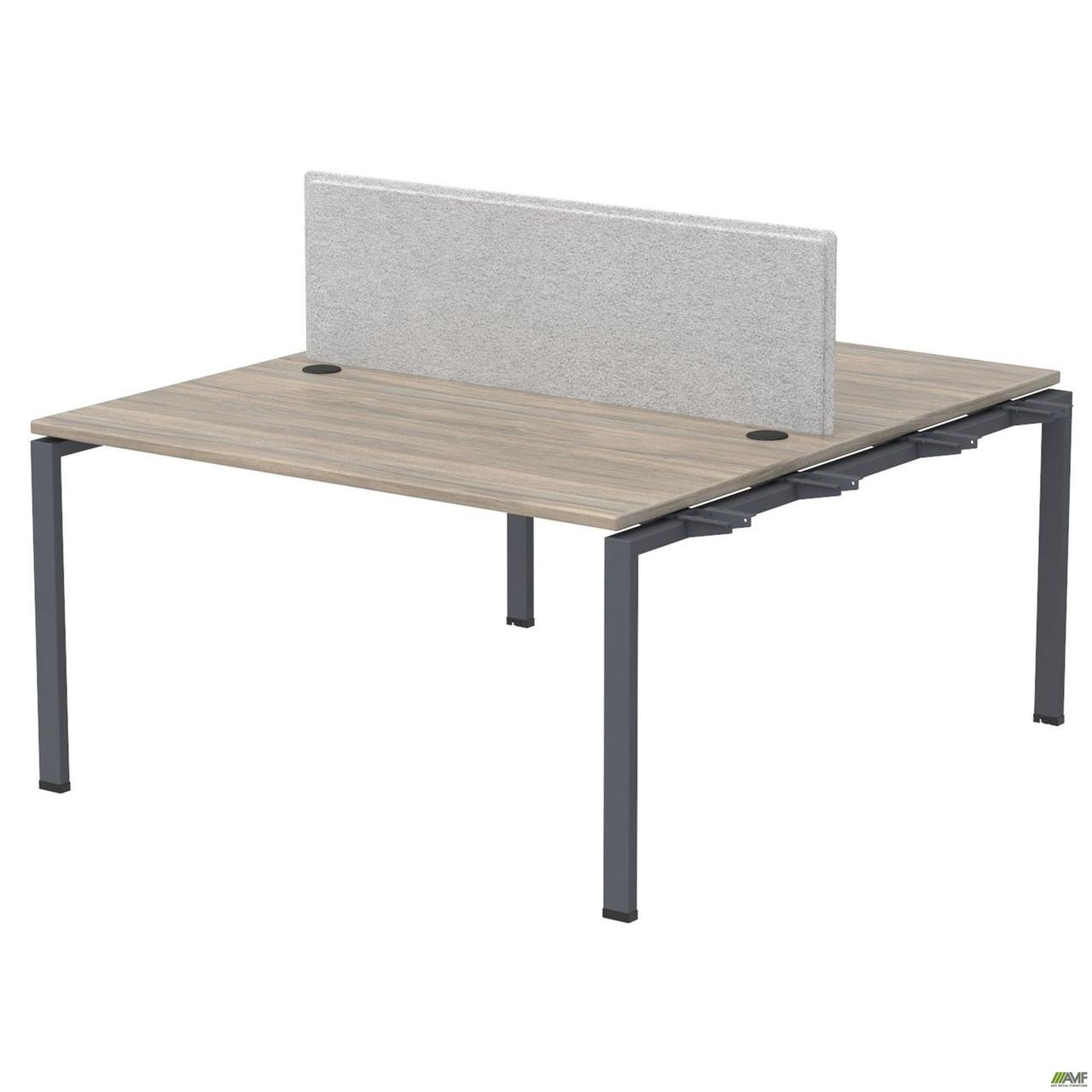 Робоча станція з кронш. одинар.+Перегор SIG-156-1 (1587х1600х750) Чорний граф/В'яз Ліберті/Сірий