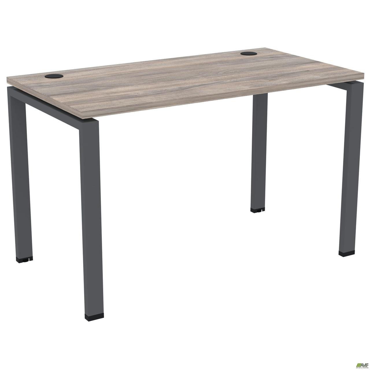 Стіл письмовий SIG-102 ДСП 25 мм (1287х680х750 мм) Чорний графіт 60х30мм. В'яз Ліберті Димчастий