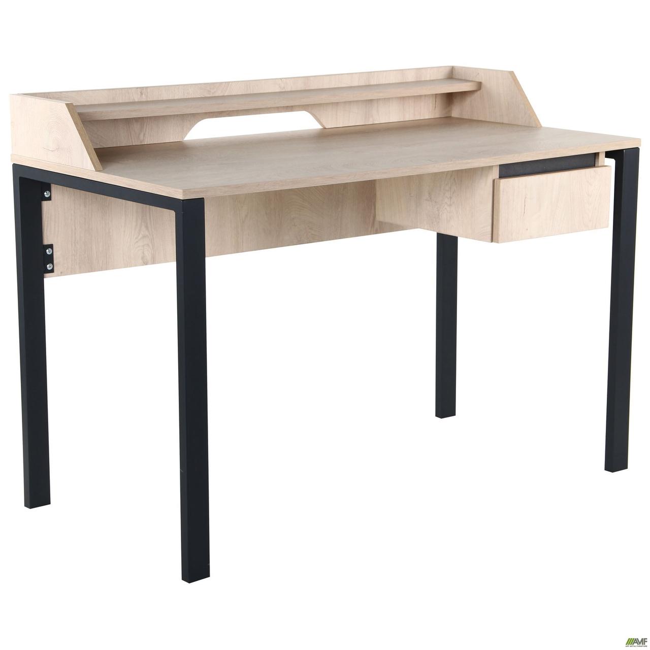 Стіл комп'ютерний Pluto Top SH (1200х600х750) Дуб Ендгрейн/Чорний графіт