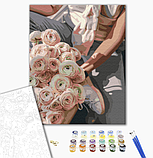 Картина за номерами Квіти Набір для розпису на полотні Стильний букет Живопис по номерам 40x50 Brushme BS52326, фото 2