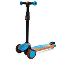 Трехколесный самокат для детей iTrike Global X1-BLY, усиленная рама, колеса 120 мм, Желто-синий