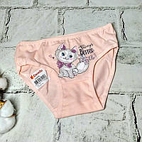Дитячі трусики для дівчинки бавовняні труси дівчинці Donella 122-128 см 6-7 років Котик Персикові 4145Y6-6