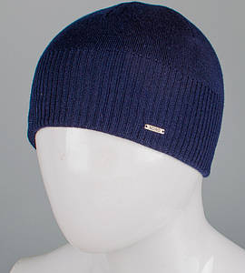 Чоловіча в'язана шапка на флісі Nord (231244), Т. Синій
