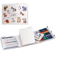 Набор для рисования и творчества в чемоданчике с мольбертом и скетч маркерами Super Mega Art Set 79 предметов