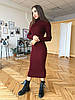 Базова жіноча в'язана сукня міді з коміром під горло різні кольори Smnor8716, фото 9