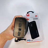 Універсальний переносний акумулятор WUW 30000 mAh 2 USB швидке заряджання, Компактний Power Bank для телефона