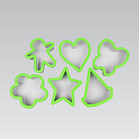 Набор пластиковых форм для печенья 6 предметов Maestro MR1169 зеленый