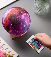 Настільний сенсорний світлодіодний нічник Місяць кольоровий Moon Touch Control 3D світильник на пульті керування
