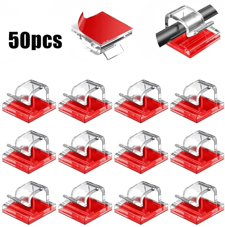 КЛІПСИ для фіксації та організації дротів Car Fixed Clip 50 шт. прозорі
