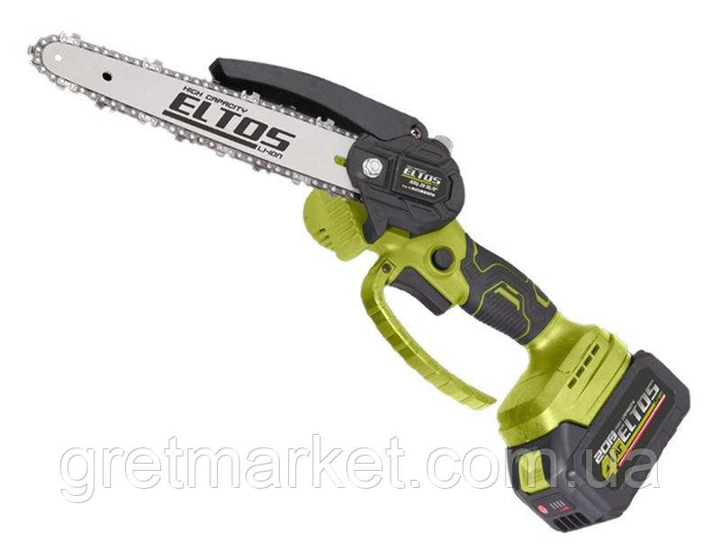 Пила акумуляторна ланцюгова ELTOS АПЦ-20 BL/8 (шина 203мм, 20V, 4Аг)