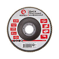 Диск шліфувальний пелюстковий 125 x 22 мм зерно K120 INTERTOOL BT-0212