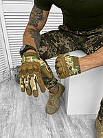 Тактические перчатки Mechanix M-Pact, Армейские перчатки полнопалые, цвет мультикам