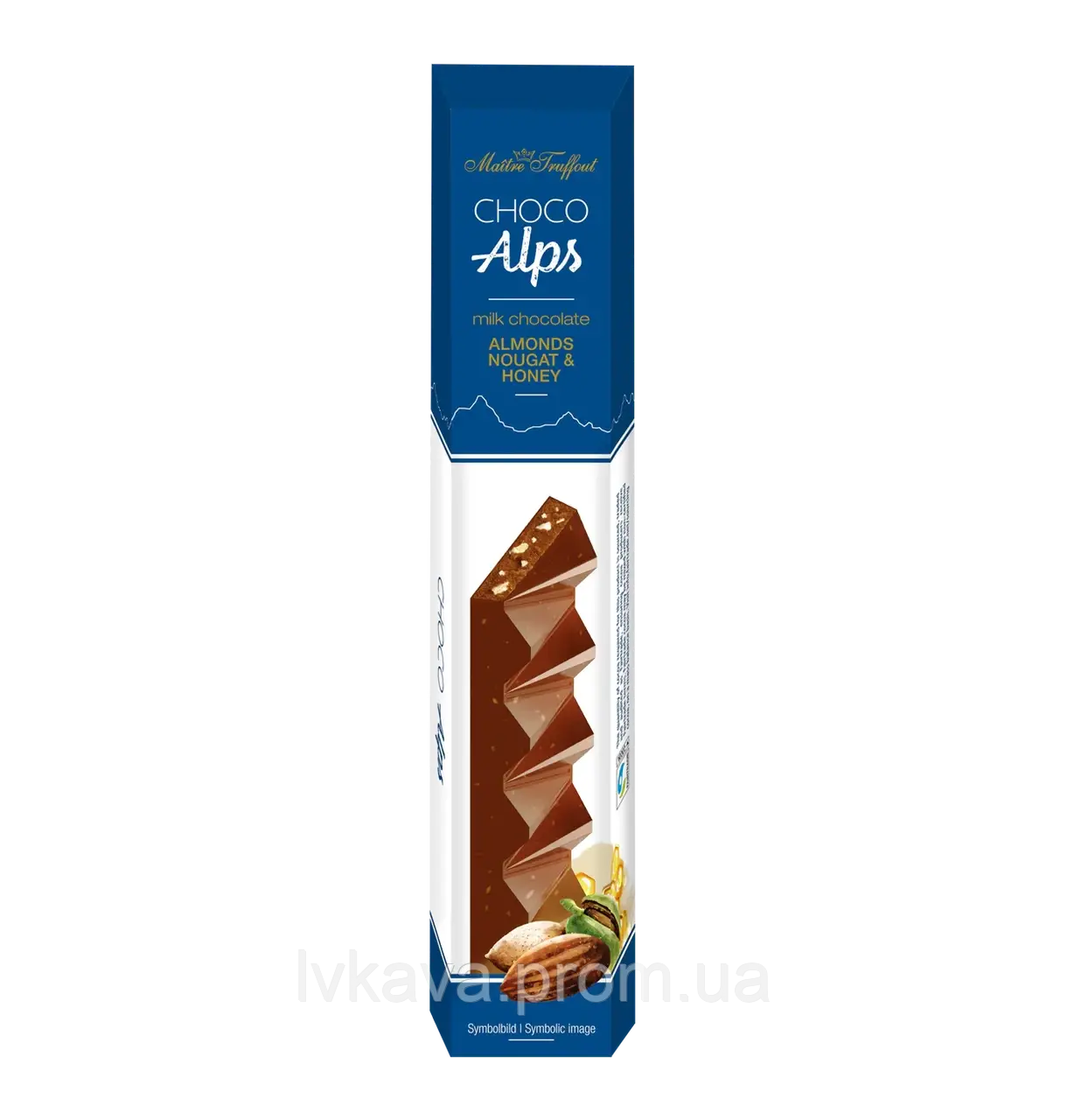 Молочний  шоколад з мигдалем та нугою  Choco Alps Maitre Truffout   , 90 гр