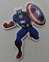 Стикер етикетка-наклейка самоклейка Captain America 2 (6,5 см х 8,5см)