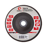 Диск шліфувальний пелюстковий 180 x 22 мм зерно K40 INTERTOOL BT-0224