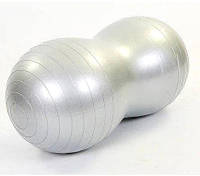 М'яч для фітнеса Peanut 45х90 см сірий (фітбол горіх-арахіс)