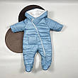 Дитячий демісезонний єврозима комбінезон с капюшоном для новонародженого розмір 62 68  см, фото 7