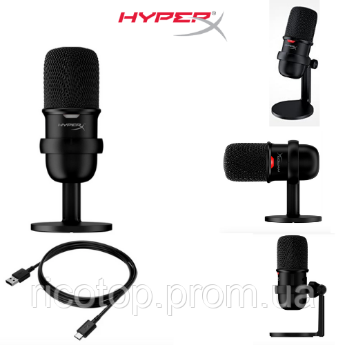 Микрофон HyperX SoloCast (4P5P8AA) для ПК Ps4 и Mac датчик Tap-To-Mute ...