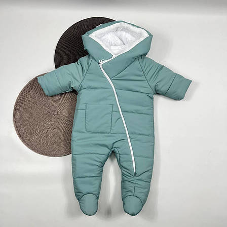 Дитячий демісезонний єврозима комбінезон с капюшоном для новонародженого розмір 62 68  см, фото 1