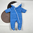 Дитячий демісезонний єврозима комбінезон с капюшоном для новонародженого розмір 62 68 см, фото 7