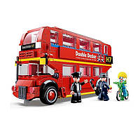 Конструктор Лондонский автобус SLUBAN Двухэтажный красный автобус Лондонский даблдеккер «Рутмастер»