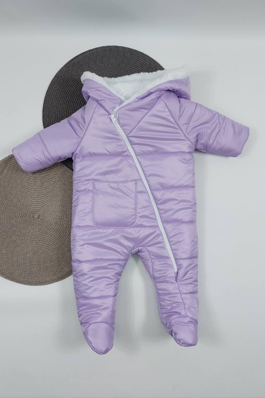 Дитячий демісезонний єврозима комбінезон с капюшоном для новонародженого розмір 62 68  см