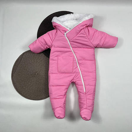 Дитячий демісезонний єврозима комбінезон с капюшоном для новонародженого розмір 62 68 см, фото 1