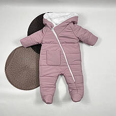 Дитячий демісезонний єврозима комбінезон с капюшоном для новонародженого розмір 62 68 см, фото 2