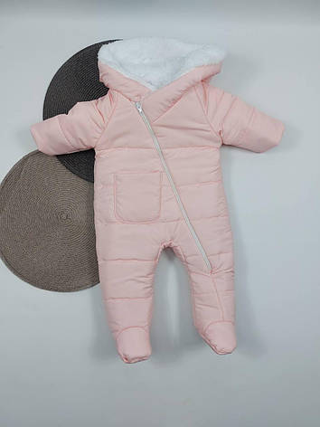 Дитячий демісезонний єврозима комбінезон с капюшоном для новонародженого розмір 62 68  см, фото 1