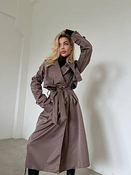 Жіночий котоновий тренч оверсайз